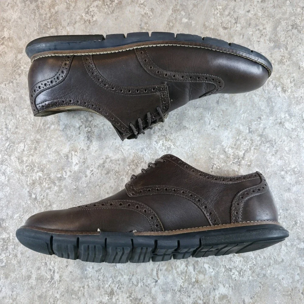 Cole Haan Grandsprint II Shoes Mens 9.5 M Brown Leather Wingtip‎ Grand OS C12697